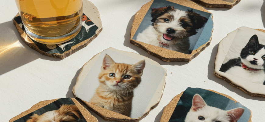 DIY PetThemed Coasters Using Photos or Drawings