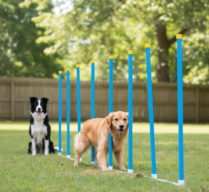 DIY Pet Agility Weave Poles for Backyard Fun